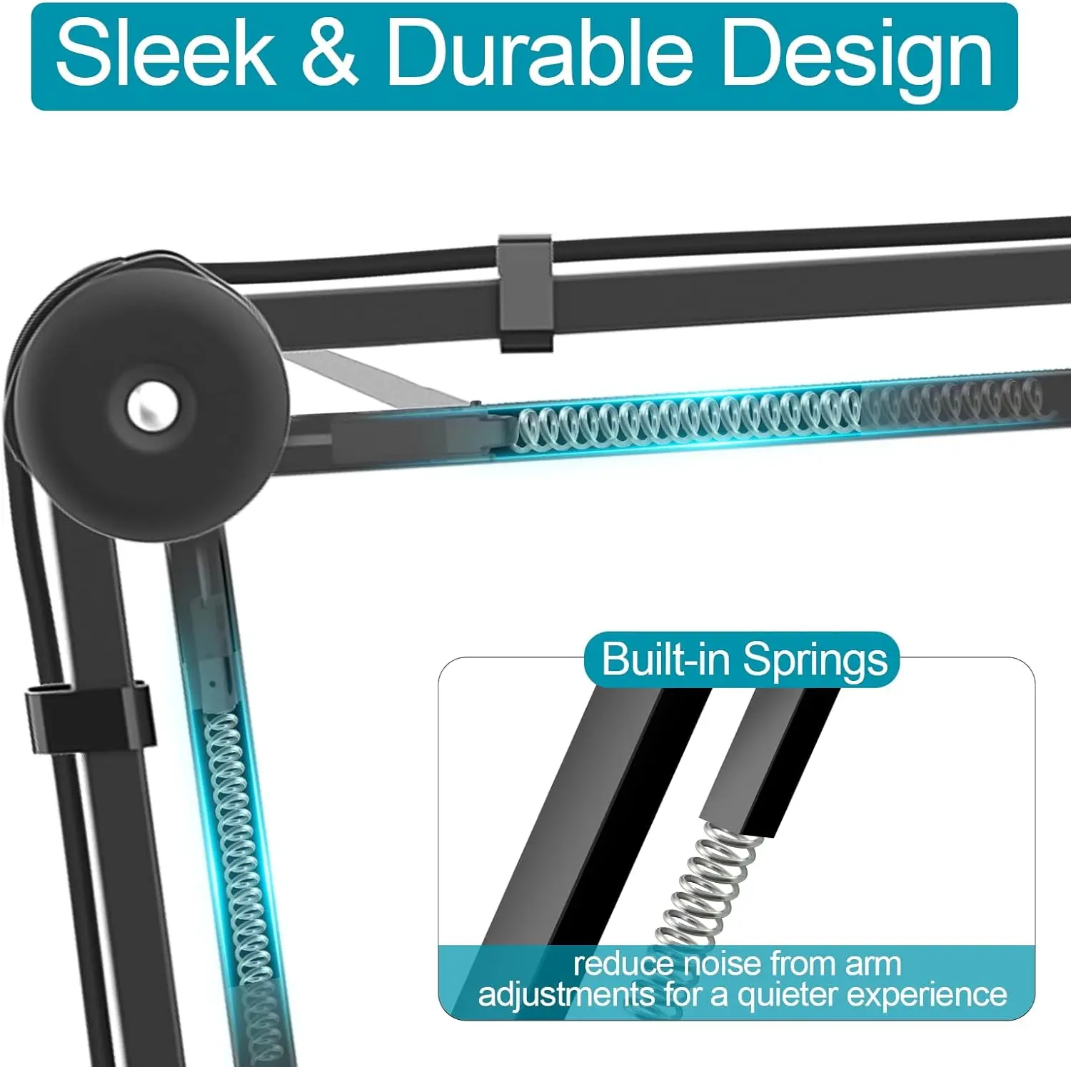 Microphone Stand Boom Arm Aveek Foldable Desktop Mic Boom Arm Fully Adjustable Scissor 360&deg;Rotatable Microphone Arm Stand with Desk Mount