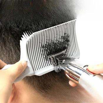Pettine per taglio capelli con parte superiore piatta per uomo Pettine per sbiadimento Barbiere Tagliacapelli Miscelazione Spazzola per sbiadimento resistente al calore Strumento per lo styling del salone professionale