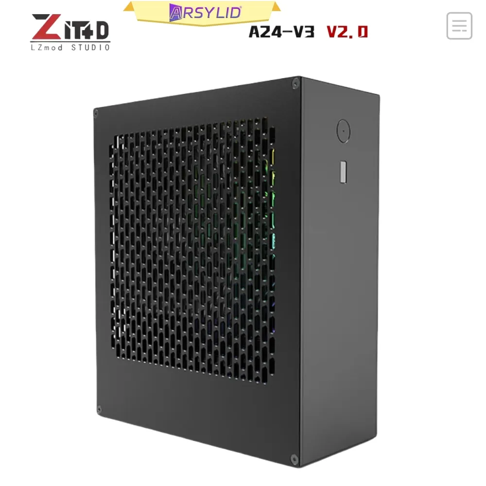 LZmod 4L mini A24-V3 2.0 Core Display 1U Power Supply ITX Chassis All Aluminum Alloy A4 Computer Case