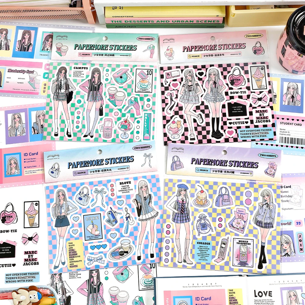 

12packs/LOT Girl Huazhang series retro creative decoration DIY label stickers