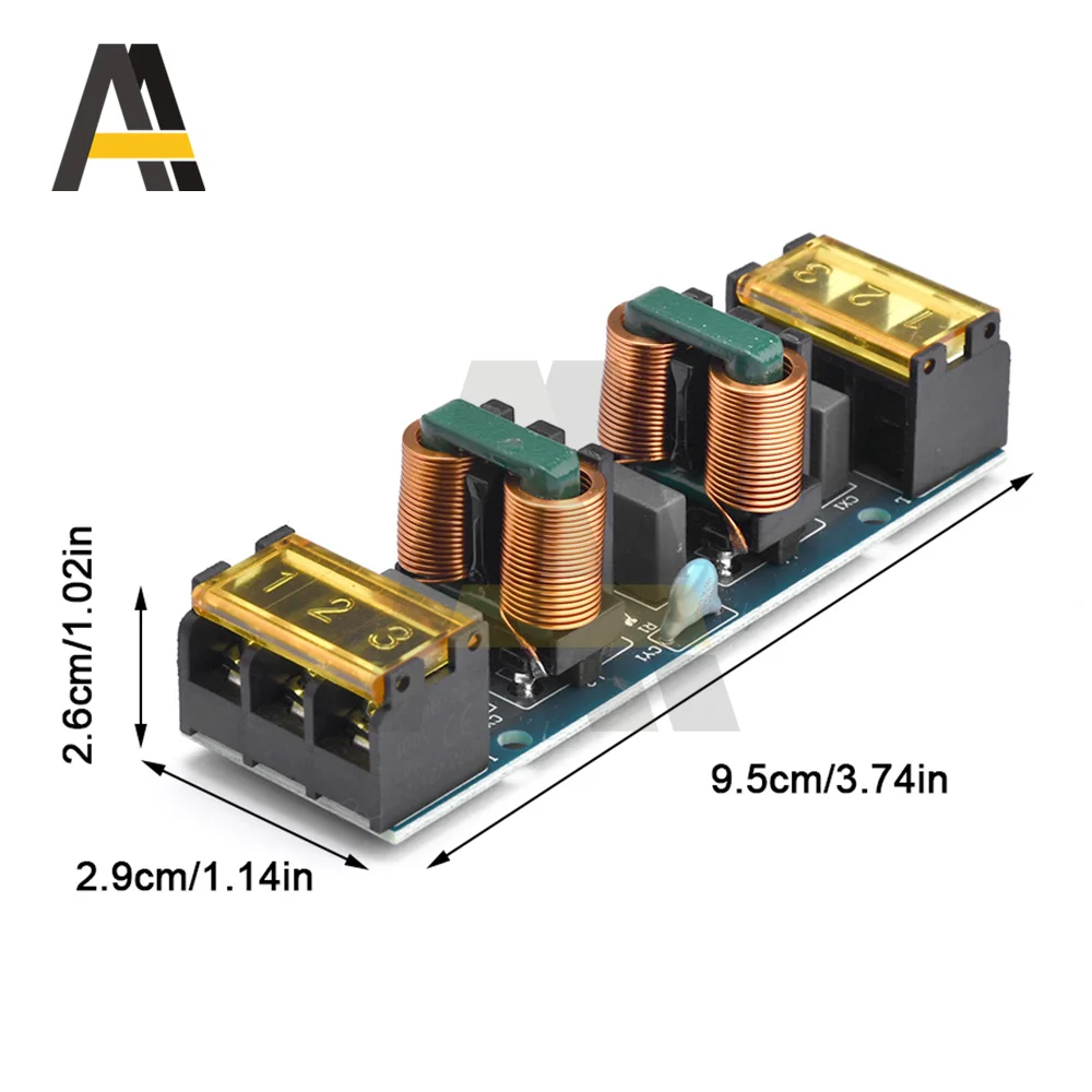 Filtro EMI per Alimentatore 25A 6A, Filtro EMI a 2 Stadi ad Alta Frequenza, Scheda Filtro Passa-Basso per Conversione di Frequenza - immagine 2