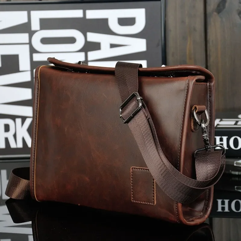 

Male For Shoulder New Versatile Leather Hand Crossbody Bags Messenger Men Bags Classic Brown Hasp Vintage Sling Bag Bags Men