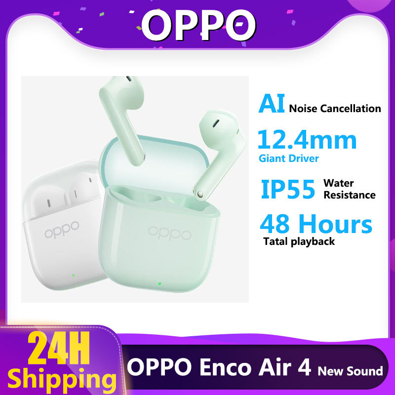 2025 New OPPO Enco Air 4 New Sound Version Wireless Earbuds Bluetooth Earphone 54H Playtime 12.4mm Driver Bluetooth 5.4 IP55