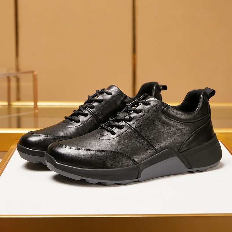 True Cow Genuine Leather Shoes Men Walking Loafers Luxury Soft Leisure Trekking Sport Trendy Sneakers Jogging Leathershoes Chic 2
