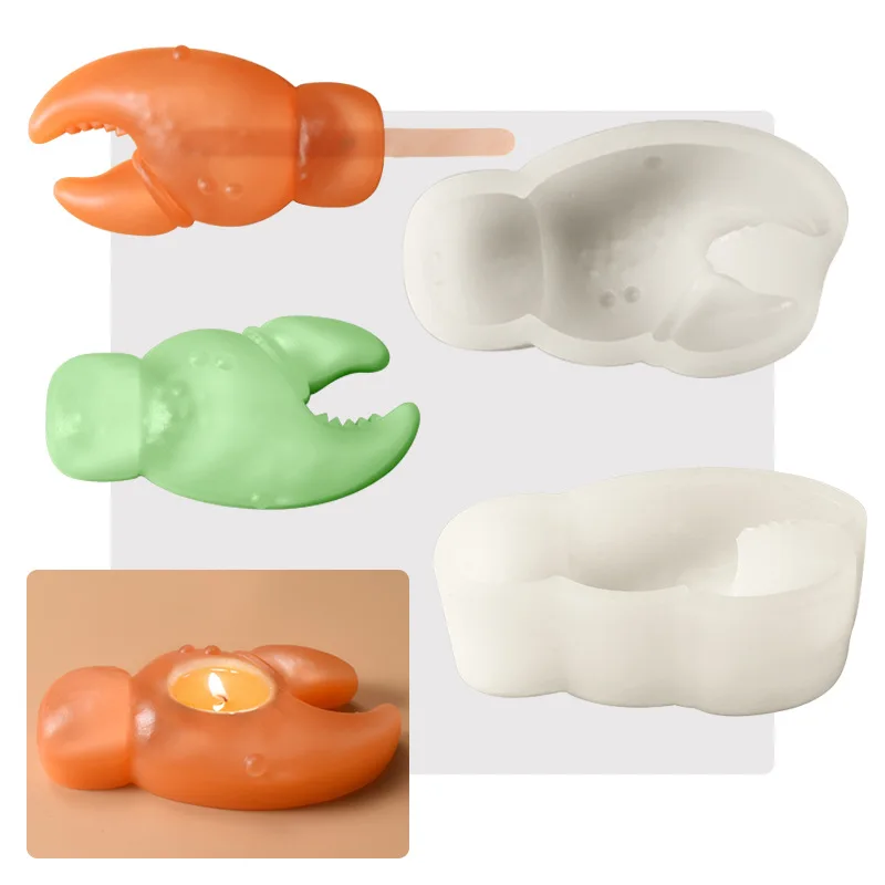 

Crab Claws Candles Holders Silicone Mould for Candlestick Resin Mold DIY Chocolate Cake Decor Handmade Crab Tongs Ice Cream Mold