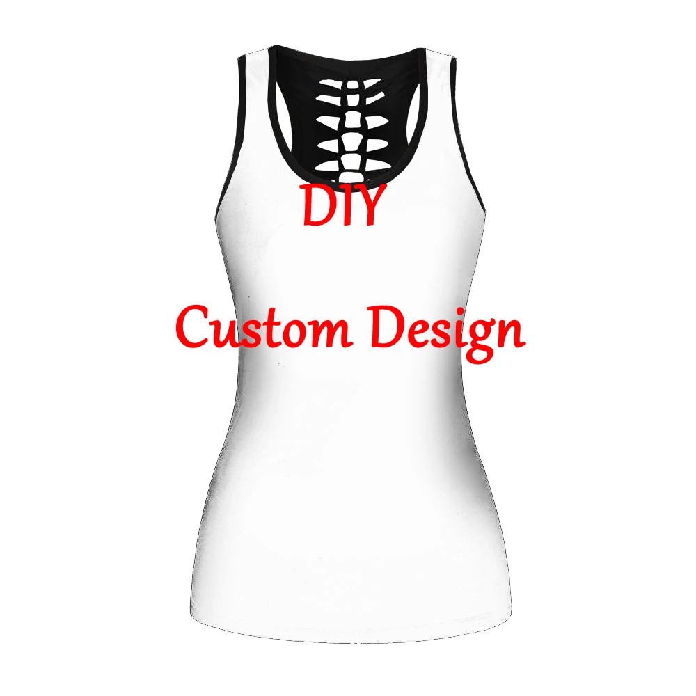 DIY Custom Design beach summer 3D Printed womens sexy tank tps Casual HOllow Out vest Women Fashion vest Drop shipping