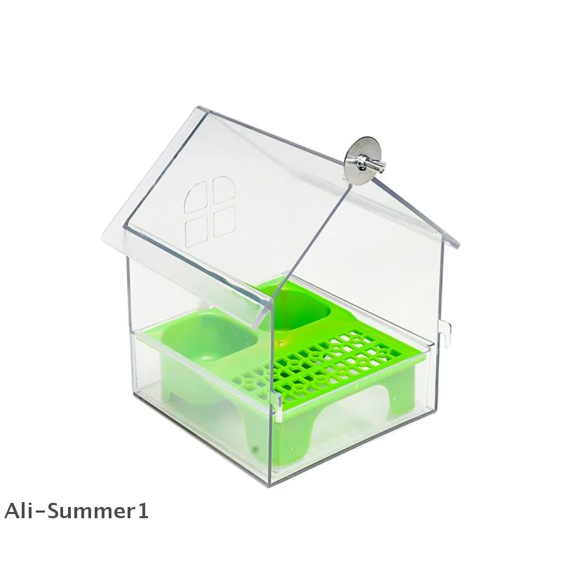 Hanging Parrot Feeder Prevent Scattering Bird Feeding Bowl Multifunction Bird Bath Parakeets Bathtub Bird Cage Accessories 6