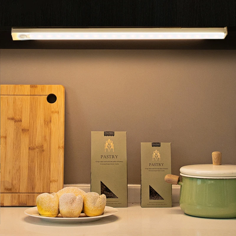 10-50cm USB Rechargeable LED Bar Lights Motion Sensor Night Light Portable Induction for Kitchen Cabinet Wardrobe Hallway