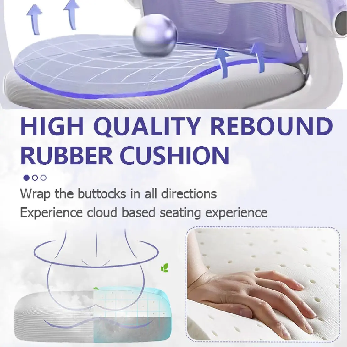 Ergonomic Office Chair Comfort Home Desk Chair Adjustable High Back Mesh Chair Lumbar Support Computer Chair with Flip-Up Arms 2