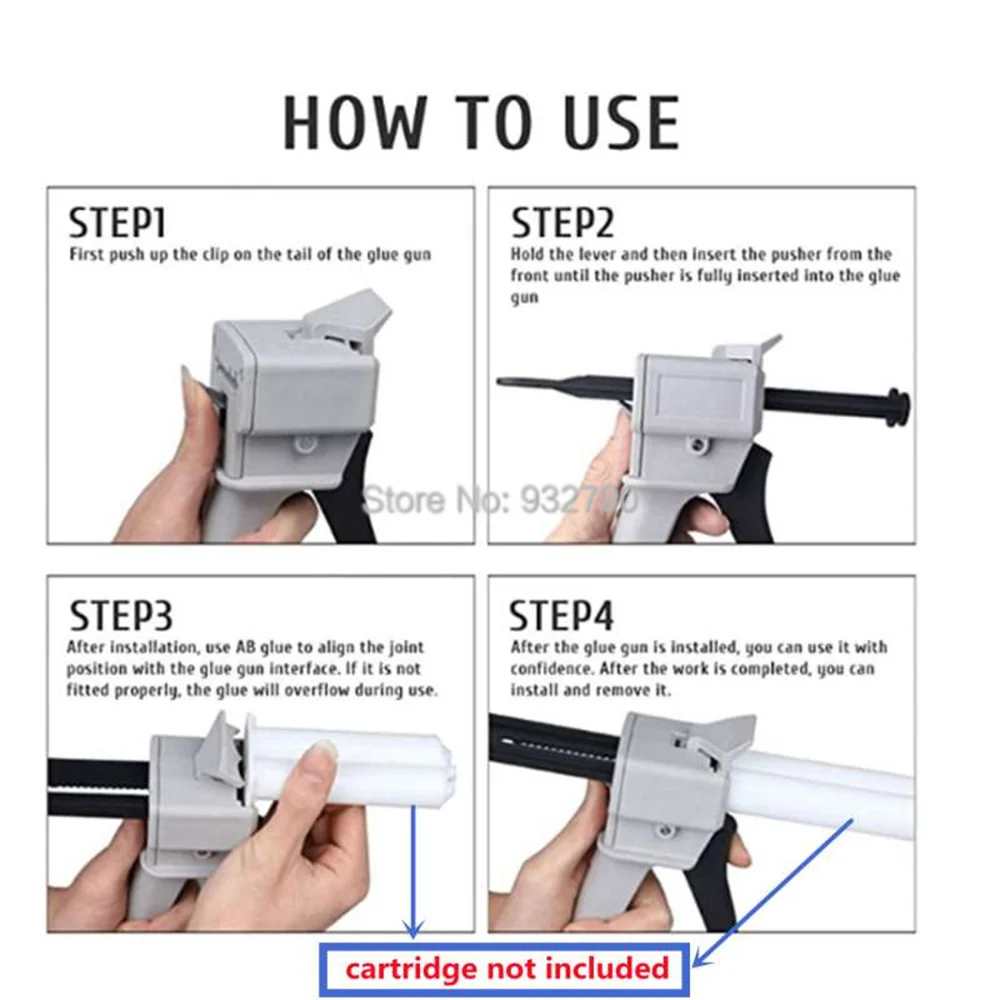 1:1 Applicator Dual Cartridge Manual 50ml Dispensing Gun for 50ml Epoxy Adhesive Cartridges (1:1 Ratios)