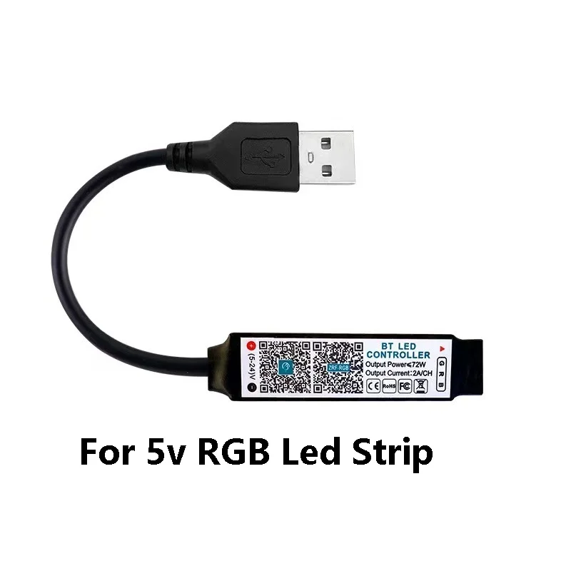 وحدة تحكم RGB صغيرة بلوتوث USB تيار مستمر 5 فولت 1...