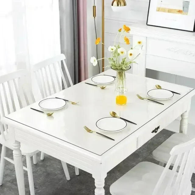 Nappe transparente imperméable en PVC, protection de Table en verre souple, pour salon, Table à manger, Table basse, décoration de la maison 5