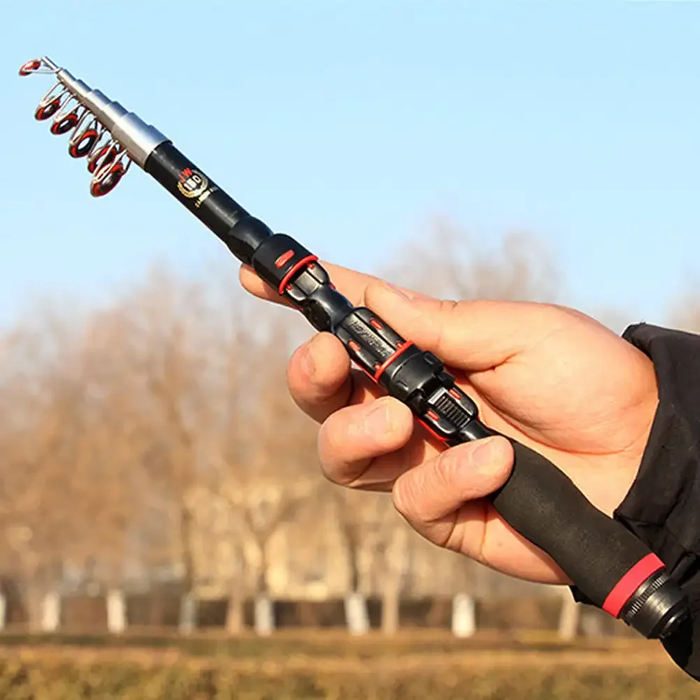 1~2.3m Telescopic Mini Fishing Rods Super Hard Carbon Steel Rivers Lakes Fishing Rod Portable Sea Pole Fishing Good Accessories