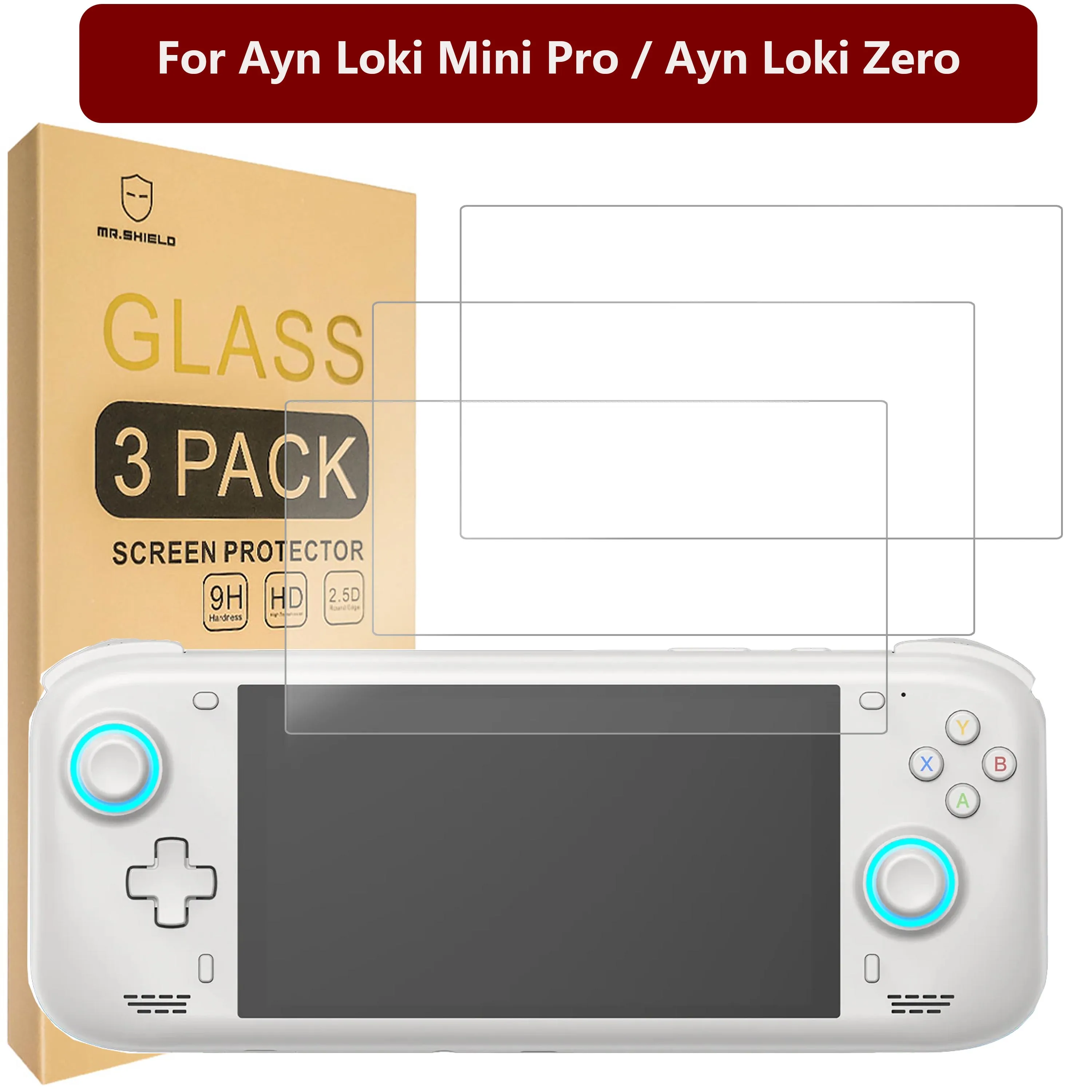 

Mr.Shield [3-PACK] Screen Protector For Ayn Loki Mini Pro/Ayn Loki Zero [Tempered Glass] [Japan Glass with 9H Hardness]