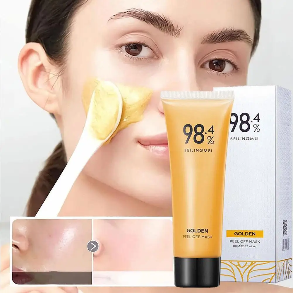 

80g Gold Peel Mask Lightens Blackheads Cleanses Pores And Tightens Facial Mask Nose Mask Deeply Cleans Pores Tightens Girl