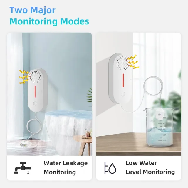Tuya Smart Water Leak Sensor Water Overflow Level Detector Security Sound WiFi Alarm System Flood Leakage Sensor Remote Monitor 4