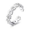 Fansilver S925 Sterling Silver Toe Rings for Women Adjustable 14K White Gold Plated Cz Summer Beach Open Toe Rings Foot Jewelry 2