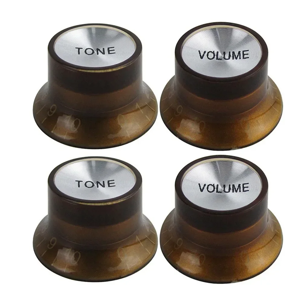 4pcs Guitar Top Hat Speed Control Knobs 2 Volumes 2 Tones