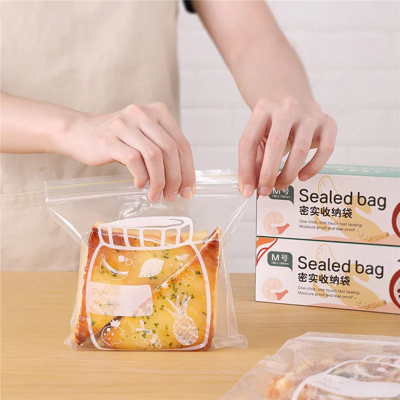 Zip Lock Storage Food Reusable Bag Bags Freezer Clear Transparent Plastic  Seal