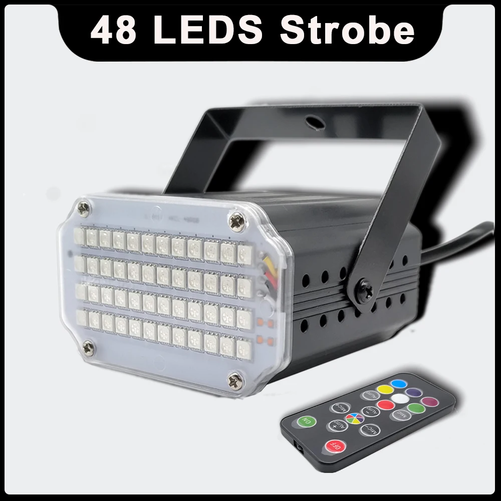 Yuer 48 Led Rgb 3in1 Strobe Light Music Activated Flash Light Stage