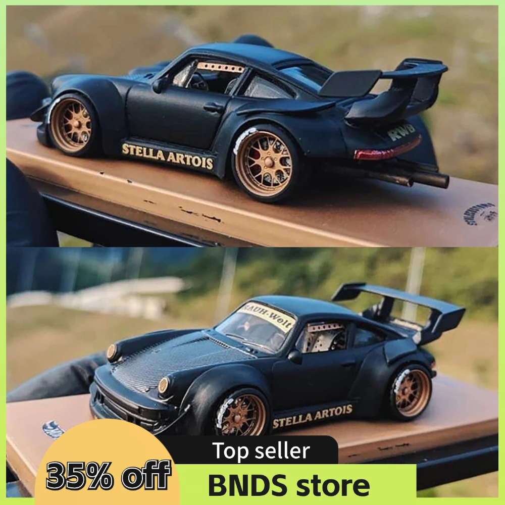 Carlomo 1/64 모델 자동차 용 휠 N 클래스 디테일 업 세트 (고무 타이어 포함) 어셈블리 림 Tomica Hot Wheels 4pcs 세트