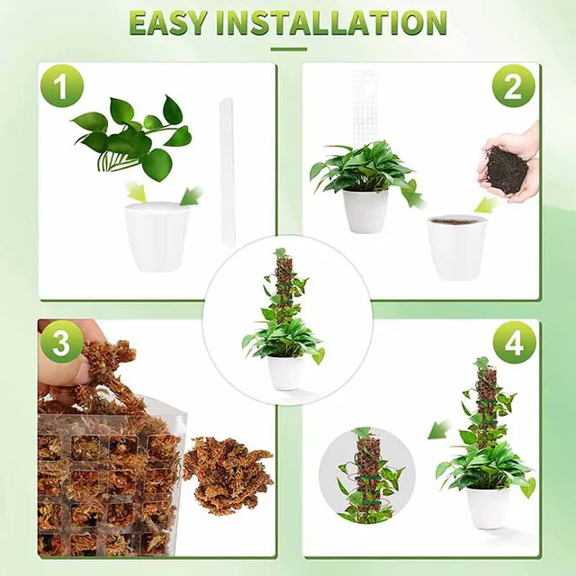 24/36/48Inch Climbing Plant Water Moss Column Indoor Plastic Moss Pole for Sphagnum Support Potted Plants Sticks Growth Garden 4