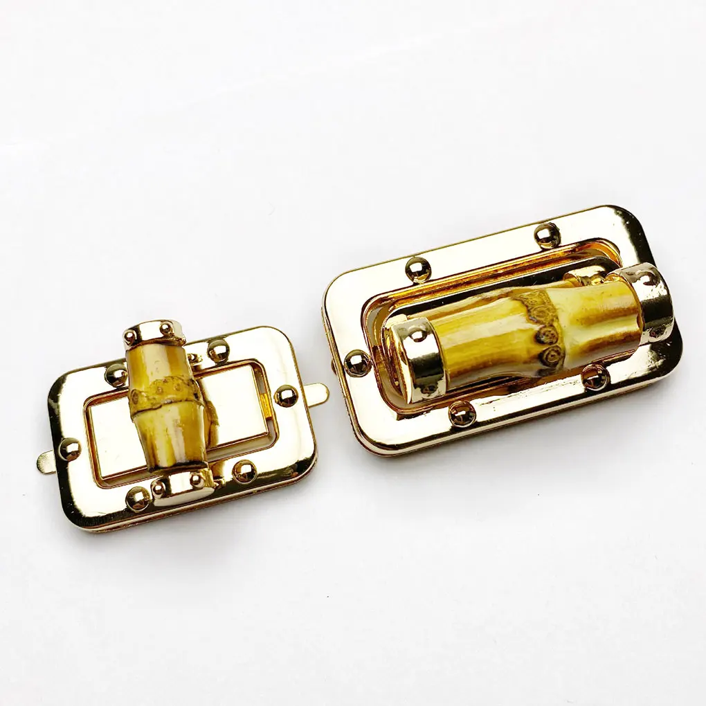

Metal Bamboo Rectangle Clasp Turn Lock For DIY Handbags Elegant And Practical Bag Purse Locks