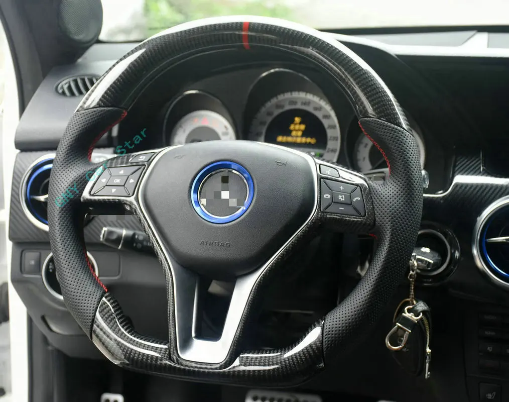 

100% Real Carbon Fiber/Leather Car Steering Wheel For Benz E Class