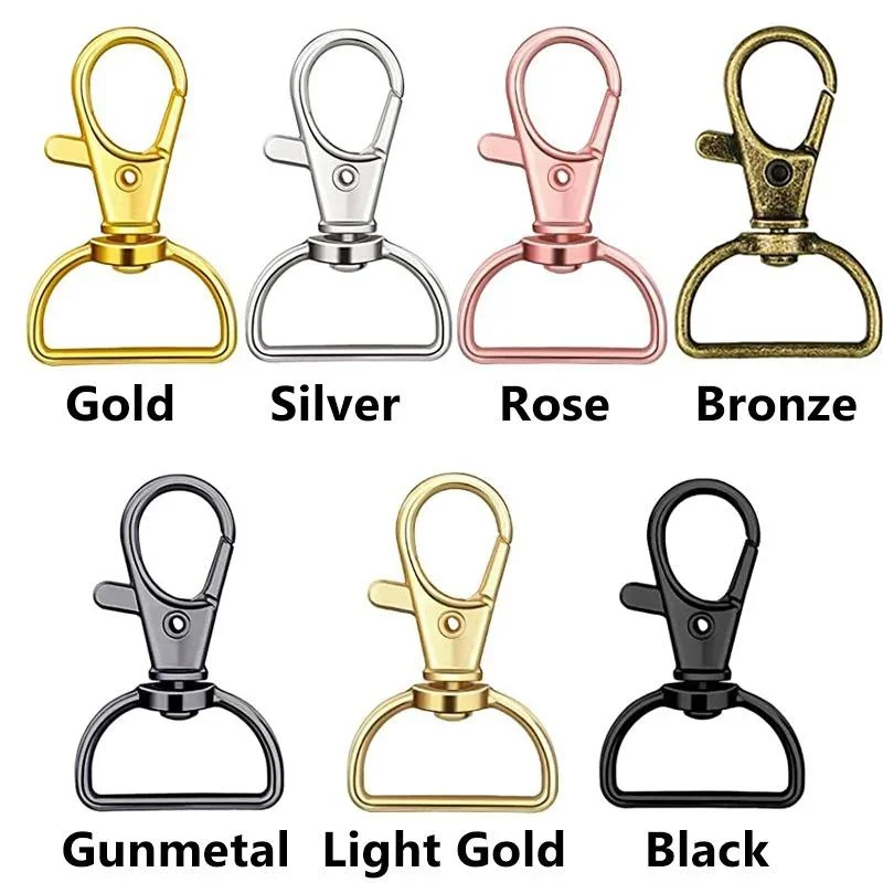 Metal Lobster Claw Clasps 10pcs Swivel Clasp Lanyard Snap Hooks Keychain Clip Hook Metal Lobster Claw Clasps for Lanyard Key Rings Crafting Purse