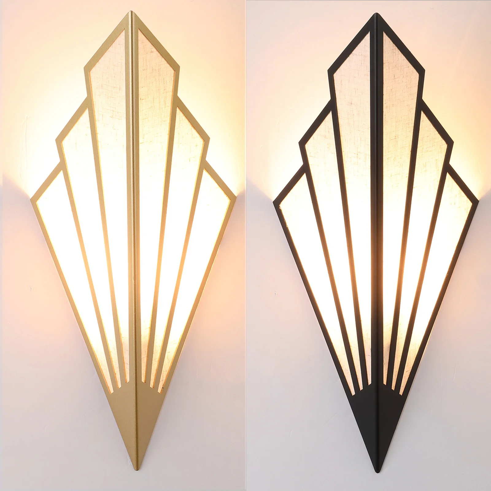 LED Vintage พัดลมรูปโคมไฟติดผนังเหล็ก Art Deco Wall Sconces ผ้าลินิน Wall Mount Minimalist โคมไฟ E14 สําหรับห้องนั่งเล่นห้องนอน 1