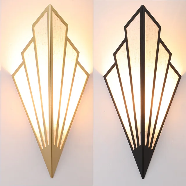LED Vintage พัดลมรูปโคมไฟติดผนังเหล็ก Art Deco Wall Sconces ผ้าลินิน Wall Mount Minimalist โคมไฟ E14 สําหรับห้องนั่งเล่นห้องนอน 1