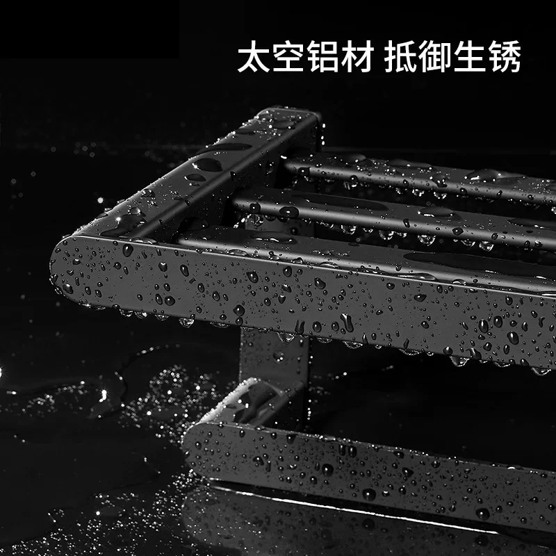 Black space aluminum towel rack bathroom hardware pendant bathroom towel storage rack accessories towel rack