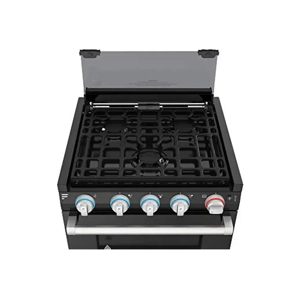 RV 17" Gas Range Oven Stainless Steel 3-Burner Cooktop 2-in-1 Cooking GrillLarge Capacity Sleek Design Easy Clean Durable Road 3
