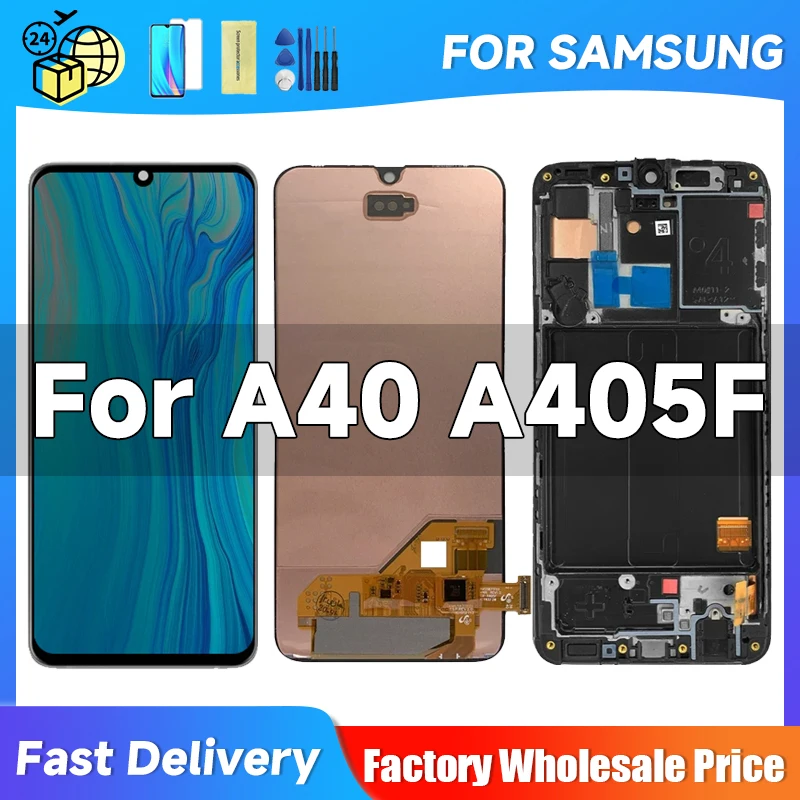 ЖК-дисплей A40 для Samsung 5,9 'для A405F, A405, A405FM, A405S, сенсорный экран, дигитайзер в сборе, замена