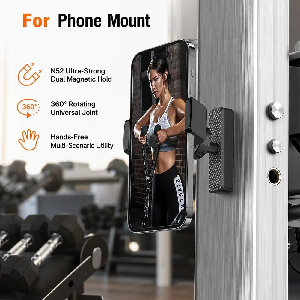 Magnetic 360° Rotating Phone Mount for Gym Equipment and Treadmills