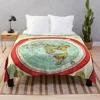 Gleason 1892 Flat Earth Map | Research Flat Earth Throw Blanket Furrys valentine gift ideas Sofa Throw Blankets 1