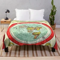 Gleason 1892 Flat Earth Map | Research Flat Earth Throw Blanket Furrys valentine gift ideas Sofa Throw Blankets 1