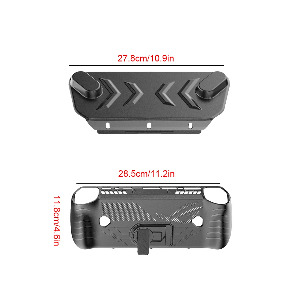 For Asus ROG Ally X TPU Protective Case Cover Shockproof with Stand Protective Skin Case with Thumb Grip Caps & Screen Protector