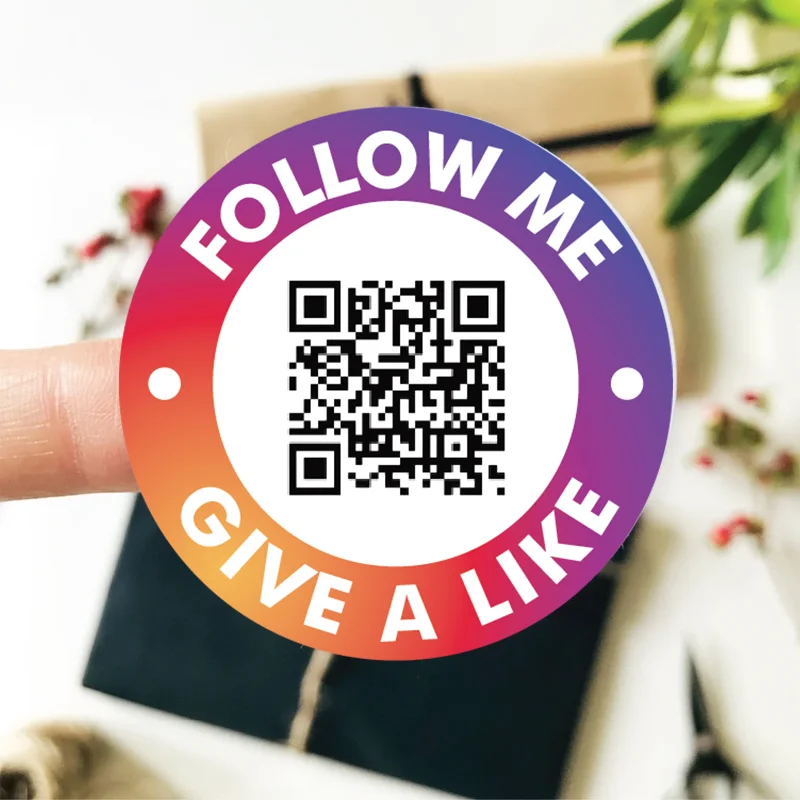 

Наклейки на заказ, подпишитесь на нас в социальных сетях Instagram, QR-код, круглые углы для упаковочных коробок и детской одежды и плакатов