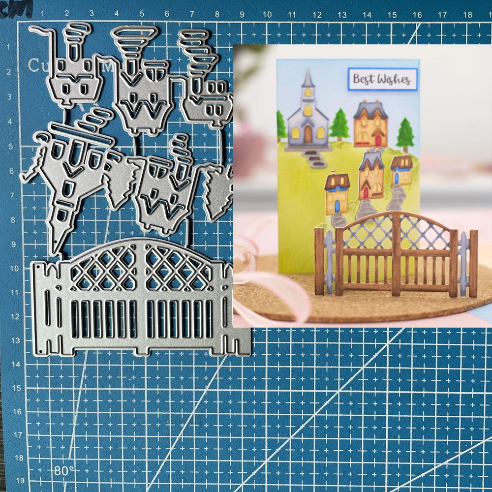 

Металлические Вырубные штампы счастливая богиня 3D сцена наш родной город Сделай Сам Скрапбукинг Фотоальбом декоративное тиснение бумажные карточки ремесла