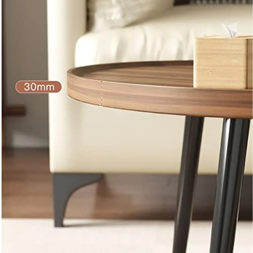 Wooden Walnut Coffee Table Rustic Coffee Table Mid-Century Modern Sofa Table Nesting Tables Center Table(100cm) 4