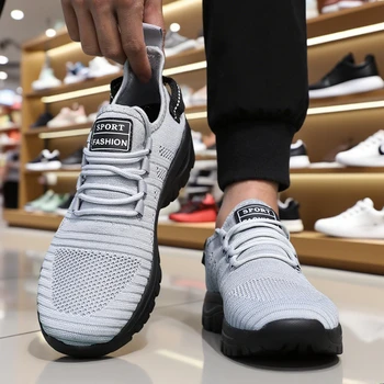 أحذية رجالية قابلة للتنفس، حذاء جري، أحذية رياضية شبكية مقاومة للانزلاق ومقاومة للاهتراء، تصميم مطابق للألوان، أحذية رياضية للمشي والجيم