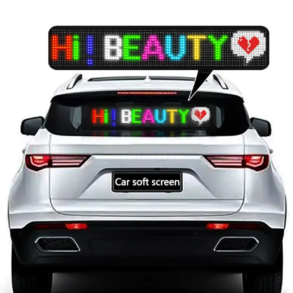 Description Picture 6 of itemHOT RGB Flexible Display Color Screen LED Module Strip Light App Bluetooth DIY Hat Clothes Bag Shoes Word Scroll Matrix Screen