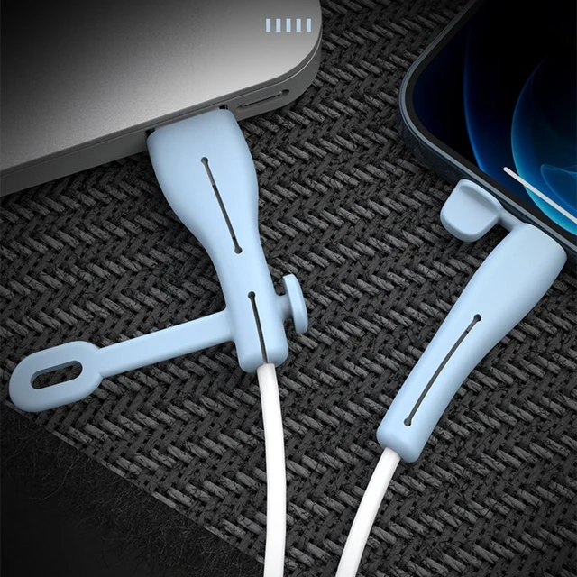 Protector de Cable de silicona suave para Apple iPhone, Cargador USB,  Protector de línea de datos, enrollador de cables, accesorios prácticos,  nuevo - AliExpress