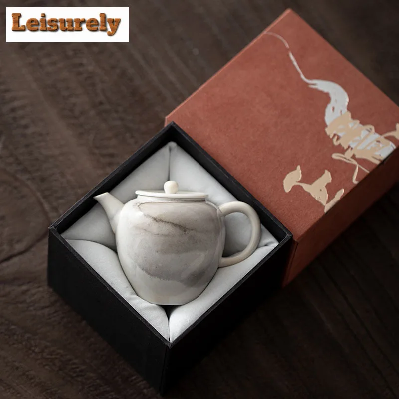 110ml Ink Painting Zhiye Roasting Teapot Zen Tea Infuser Pot Tea Brewing Kettle With Filter Flower Tea For Tea Supplies Craft