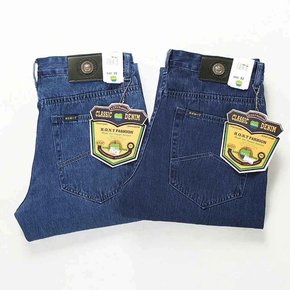 Loose Jeans Men Business Cotton Fabric Summer Classic Straight Denim Pants for Male Casual Trousers