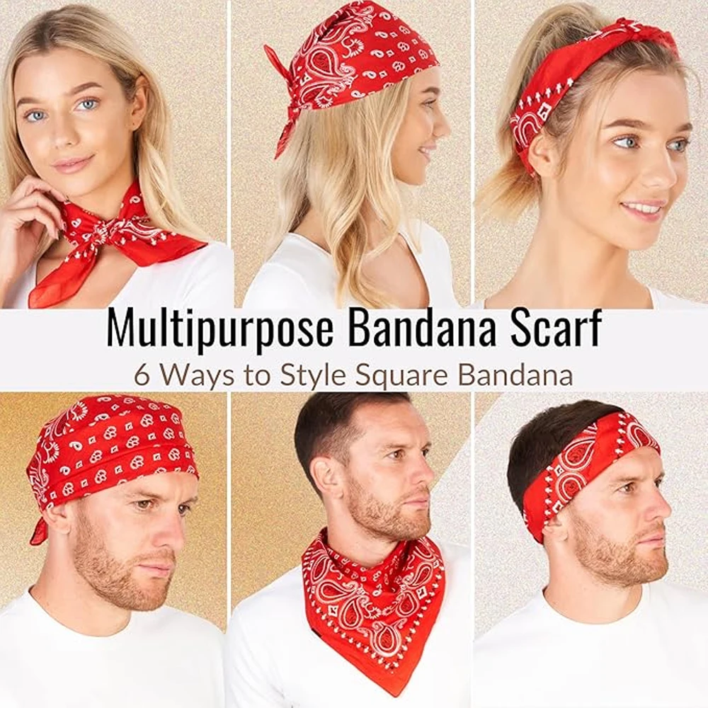Sciarpa Paisley da cowboy Hip Hop Testa bandana grande Sciarpa