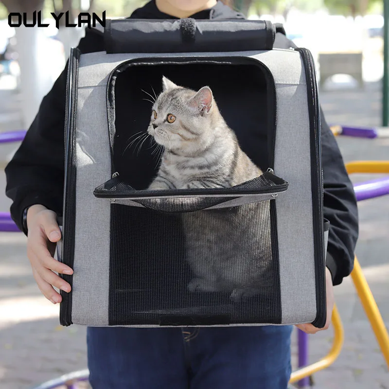 Pet Carrier Bag Pet Carrier Backpack Pet Bag Pet Carrier Bag Cat Bag Pets Backpack Outgoing Carry Cats Double Shoulder Travel Breathable Large Capacity Pet Supplies