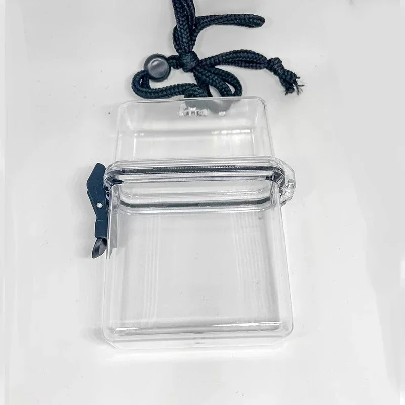 Photo Card Holder 3 Inch Transparent Photocard Storage Box Rope Plastic Square Dustproof Desk Accessories