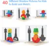 Wooden Building Blocks with 3D Stereo Projection Space, Improve Kids Multi-Angle Spatial Thinking Montessori Blocks for Toddlers 5